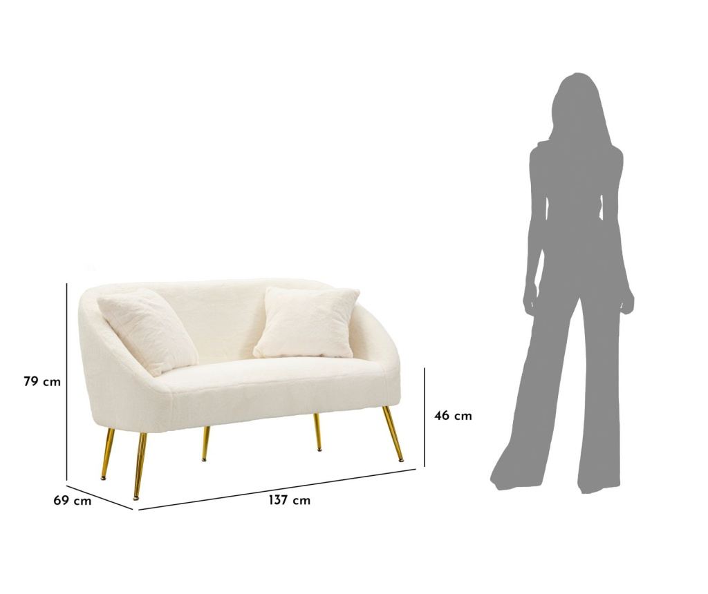 Sofa Soffy Bijela 137 cm - 10