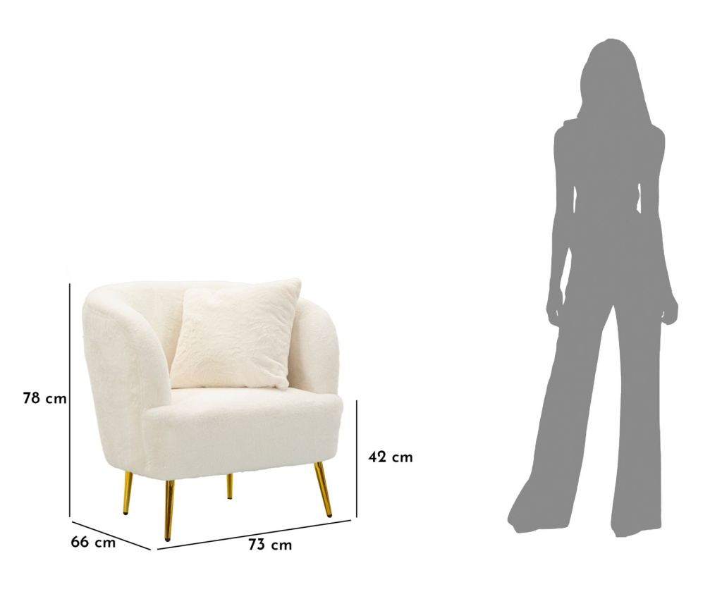 Fotelja Soffy Bijela 73 cm - 10