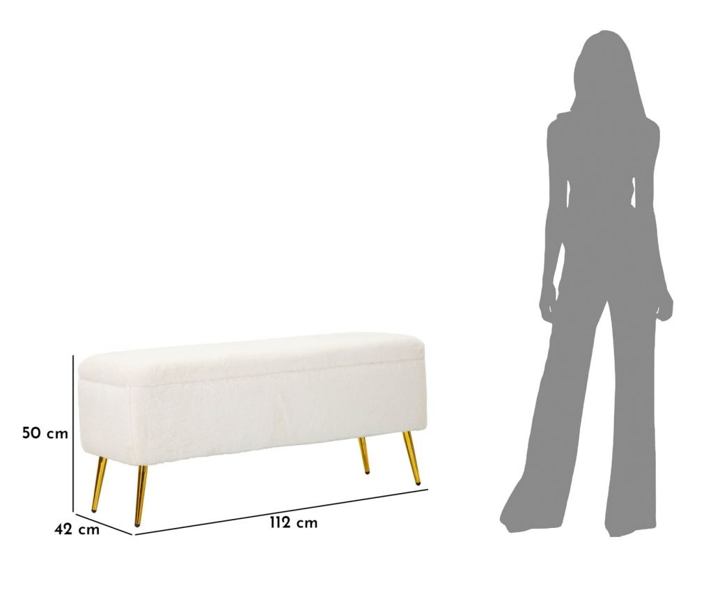 Otomanski tabure Soffy bijeli 112 cm - 22