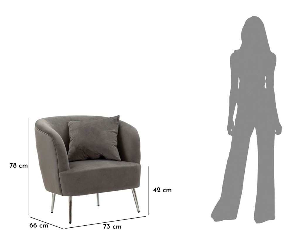 Fotelja Silvy Siva 73 cm - 10
