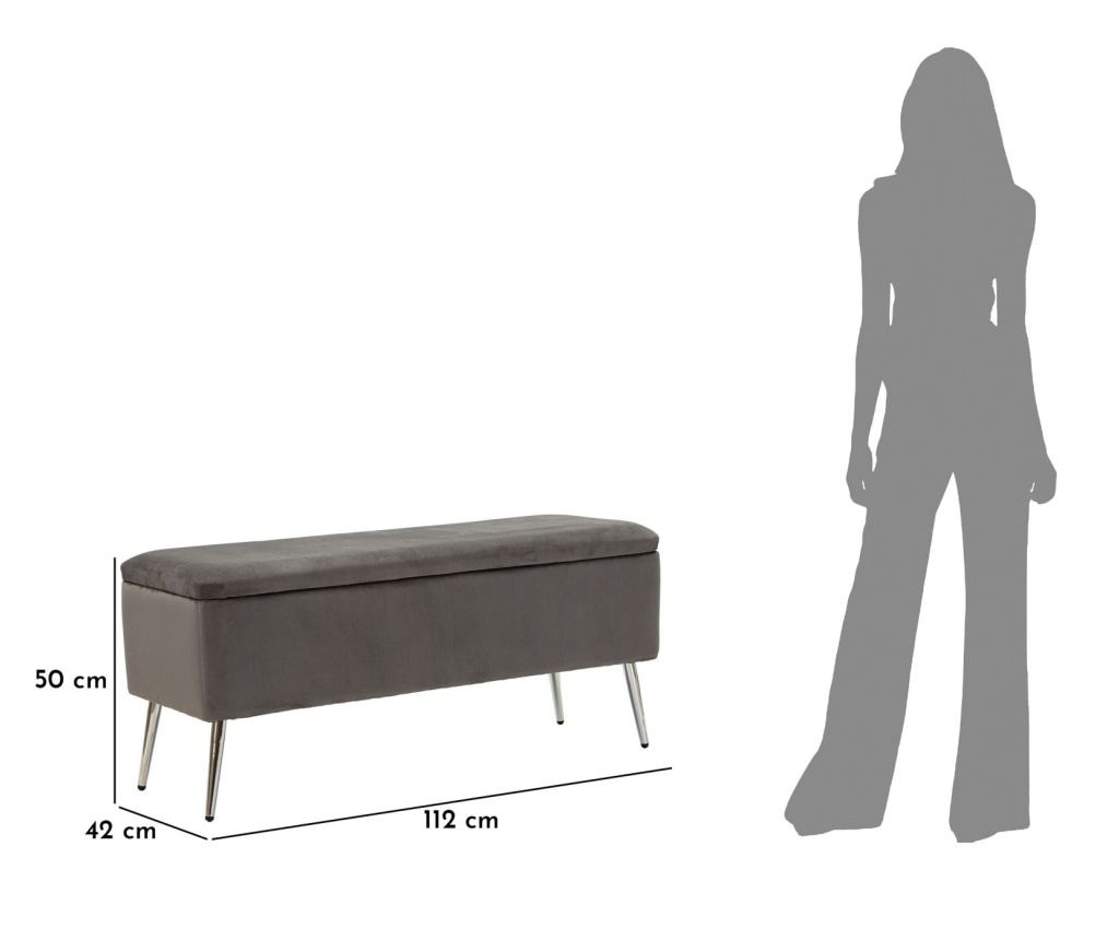 Otoman Silvy sivi 112 cm - 10
