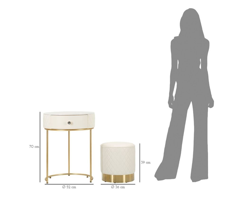 Noćni ormarić Sharon bijeli 52 cm - 10