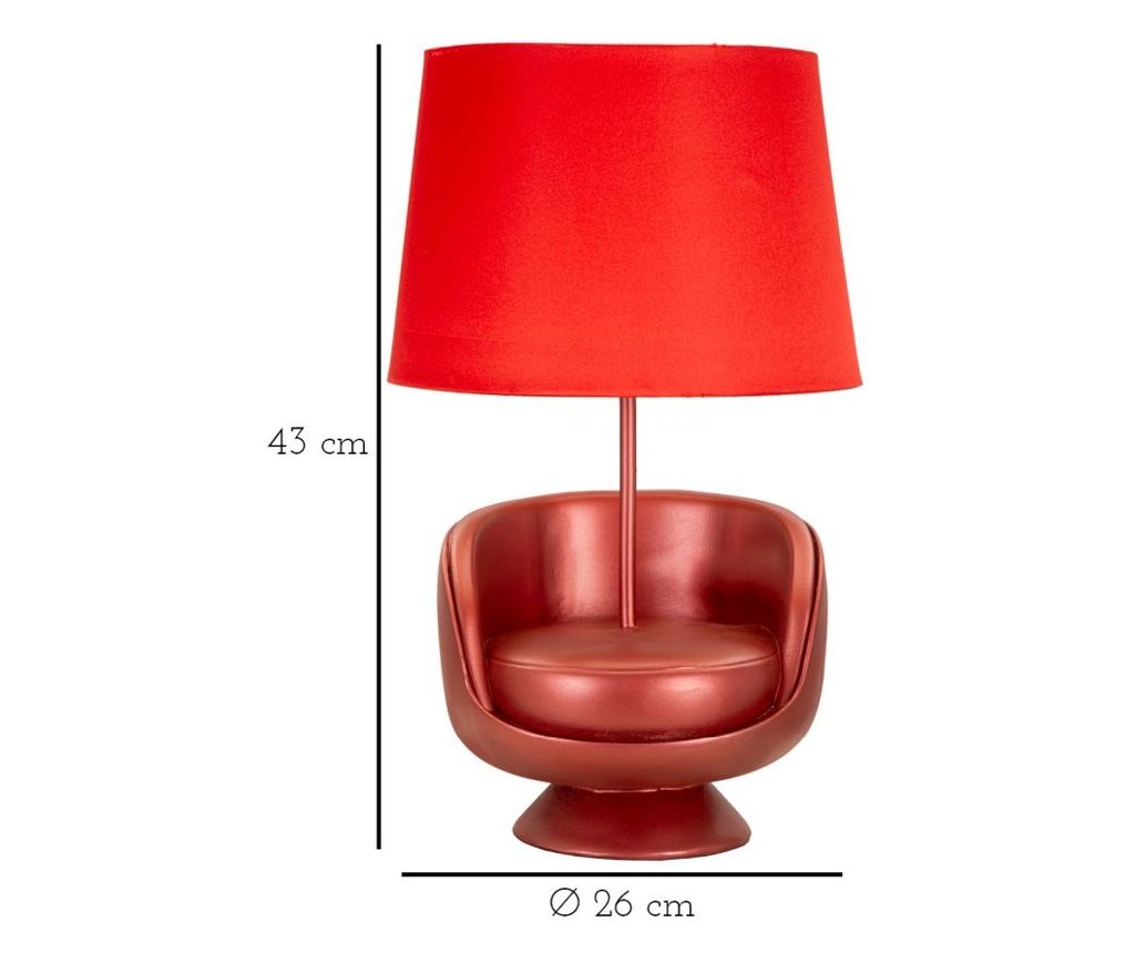 Stolna Lampa Midcentury Crvena 26 cm - 6