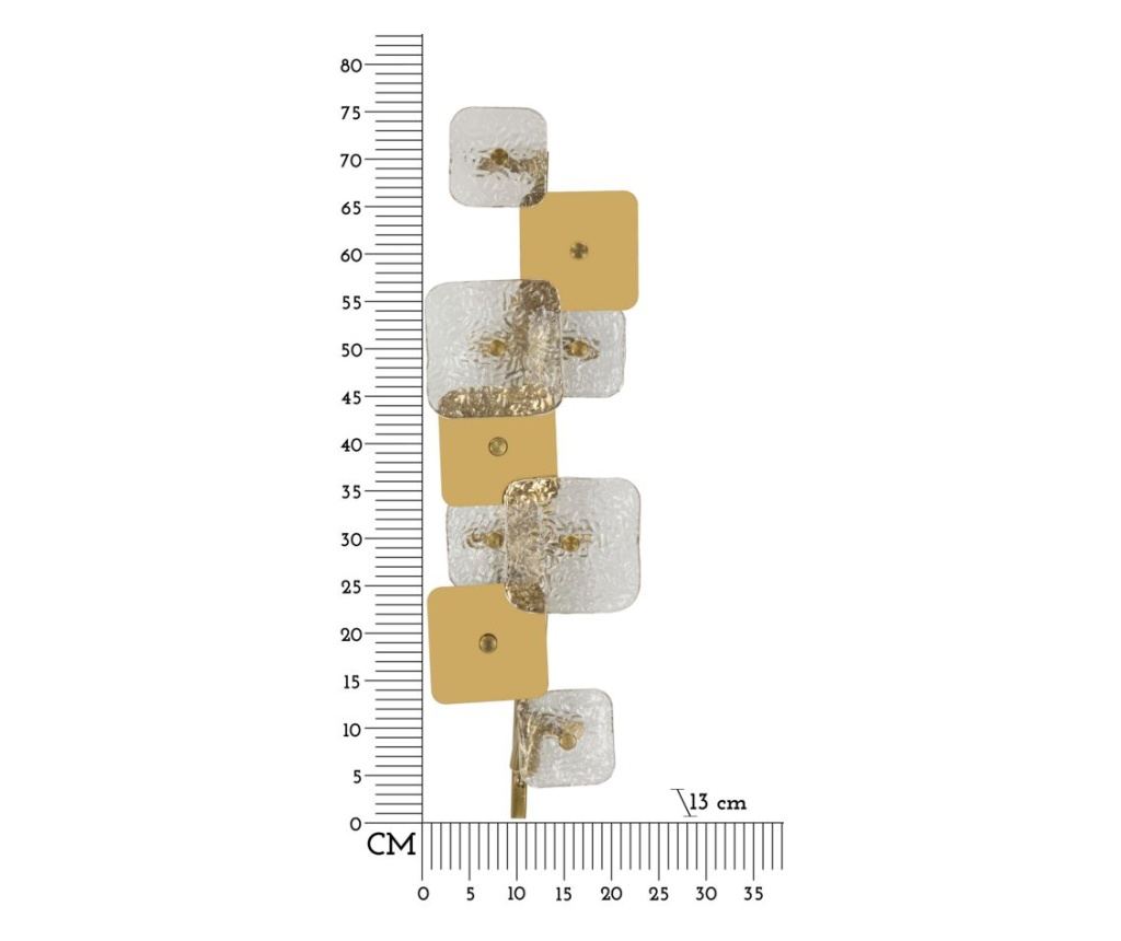 Zidna svjetiljka Glassy Gold 24 cm - 9
