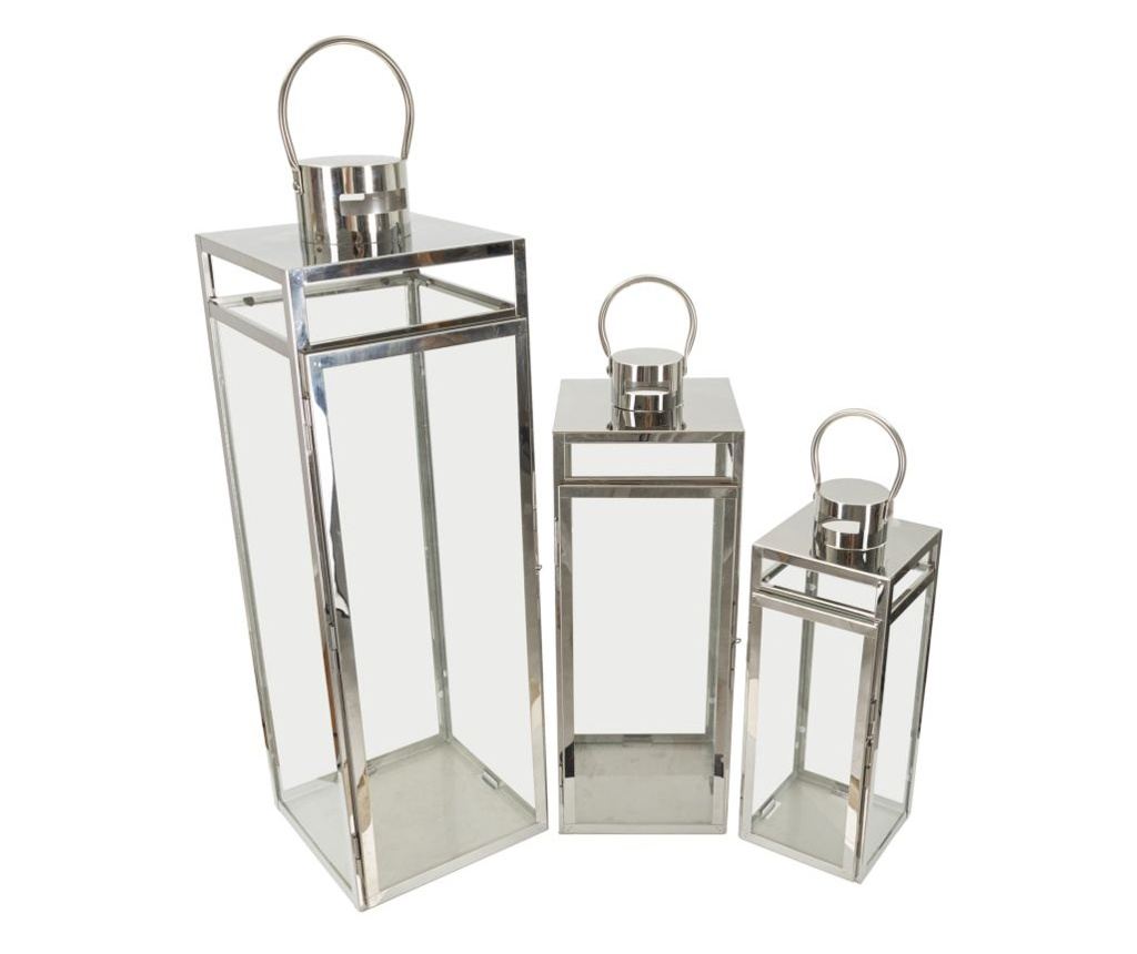 Ukrasni lantern srebrni 22 cm (3 kom) - 2