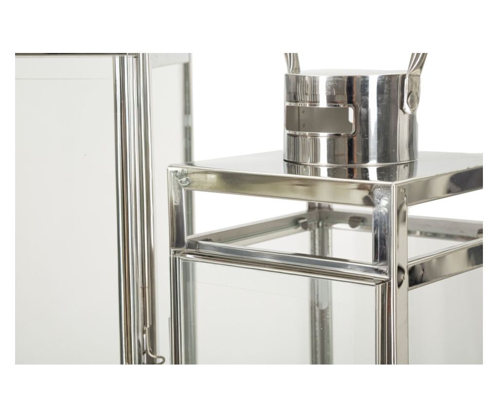 Ukrasni lantern srebrni 22 cm (3 kom) - 3