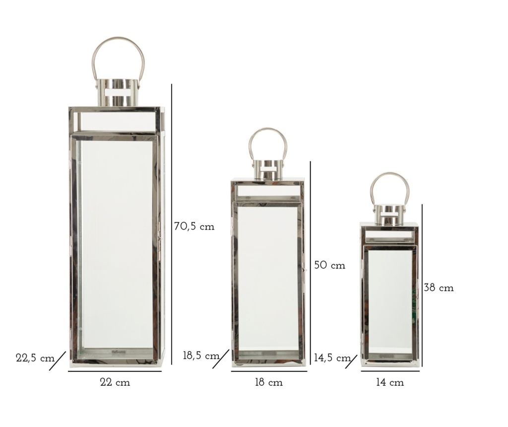 Ukrasni lantern srebrni 22 cm (3 kom) - 7