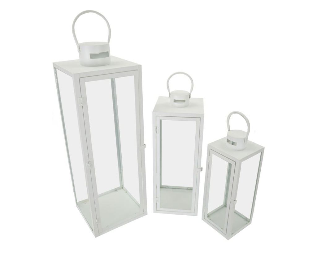 Ukrasni fenjer bijeli 22 cm (3 kom) - 2