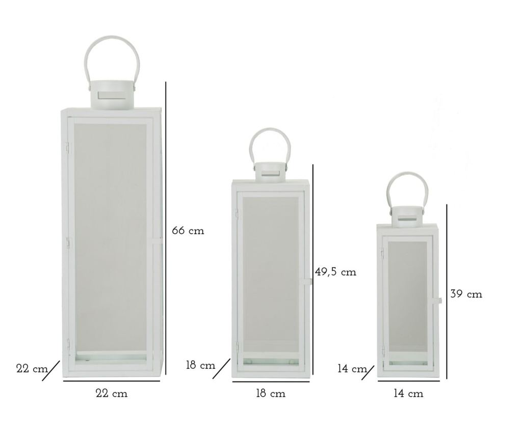 Ukrasni fenjer bijeli 22 cm (3 kom) - 7
