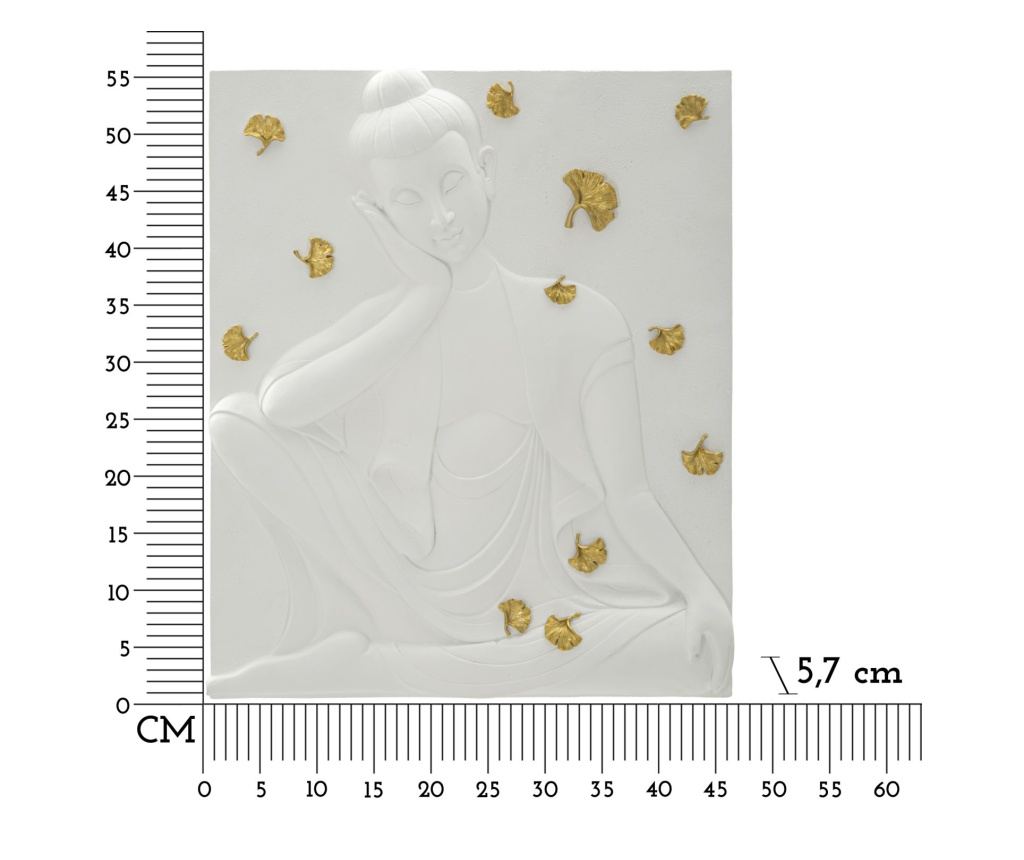 Zidna umjetnost Buda Bijela 46 cm - 6