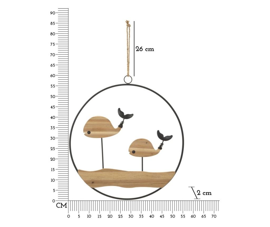 Zidna umjetnost Balene Bež 56 cm - 6