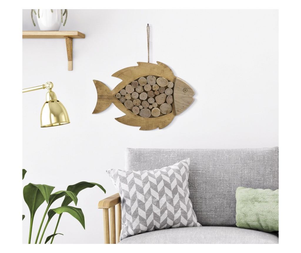 Zidna umjetnost Riba Bež 43 cm - 5