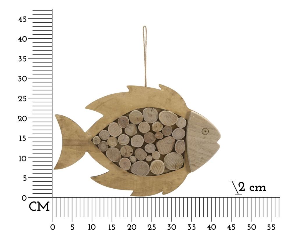 Zidna umjetnost Riba Bež 43 cm - 6