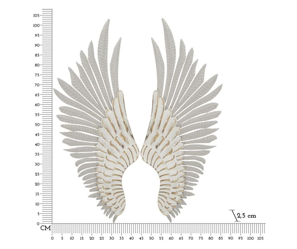 Zidna umjetnost Krila bež 44 cm (2 kom) - 9