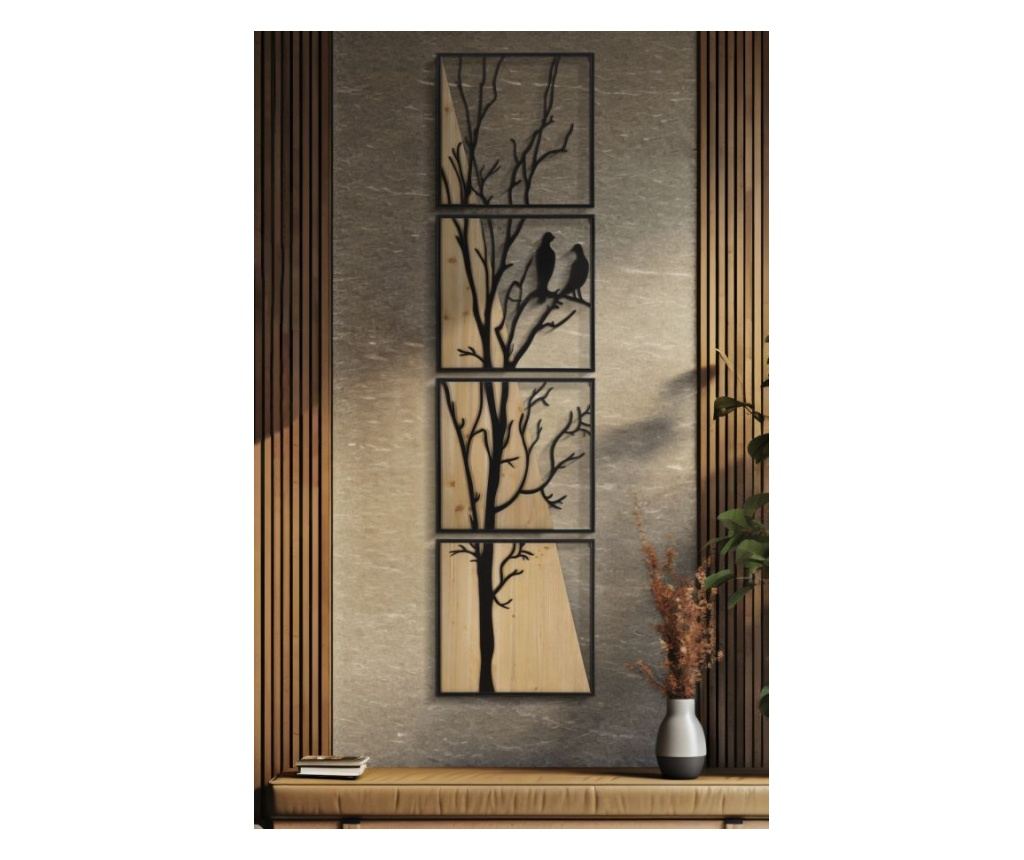 Zidna umjetnost Ptica Crna 50 cm (4 kom) - 5