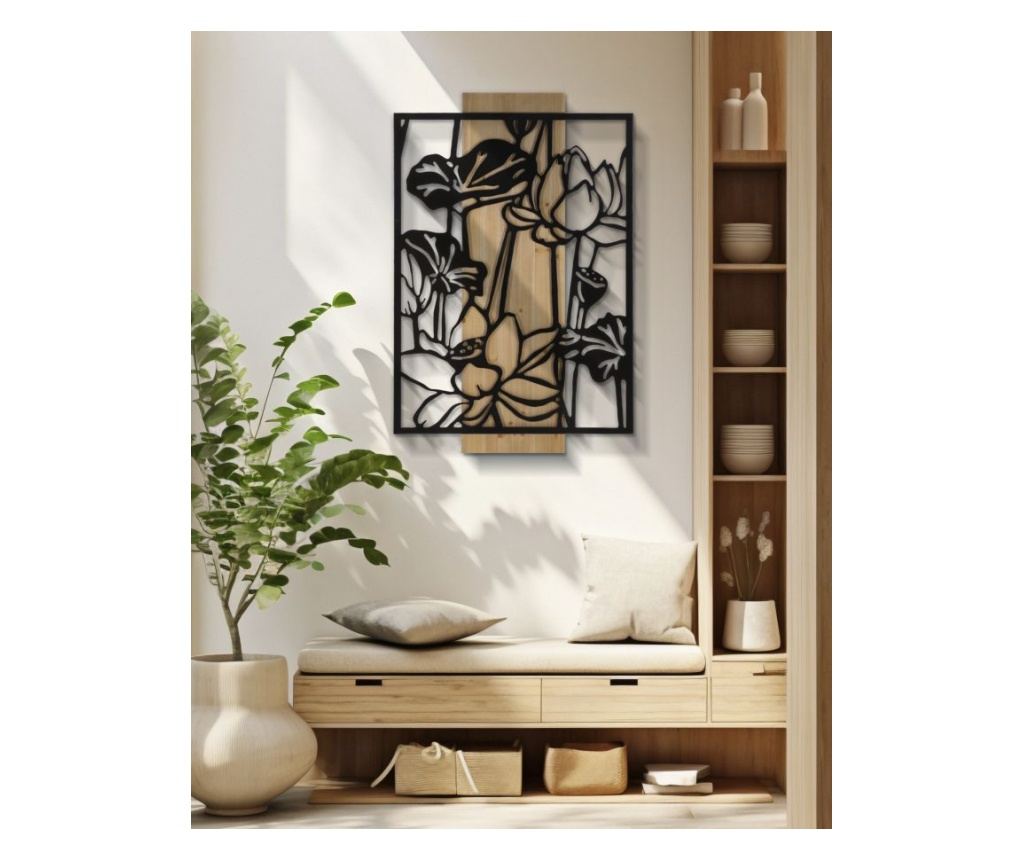 Zidna umjetnost Lotus Crna 60 cm - 5