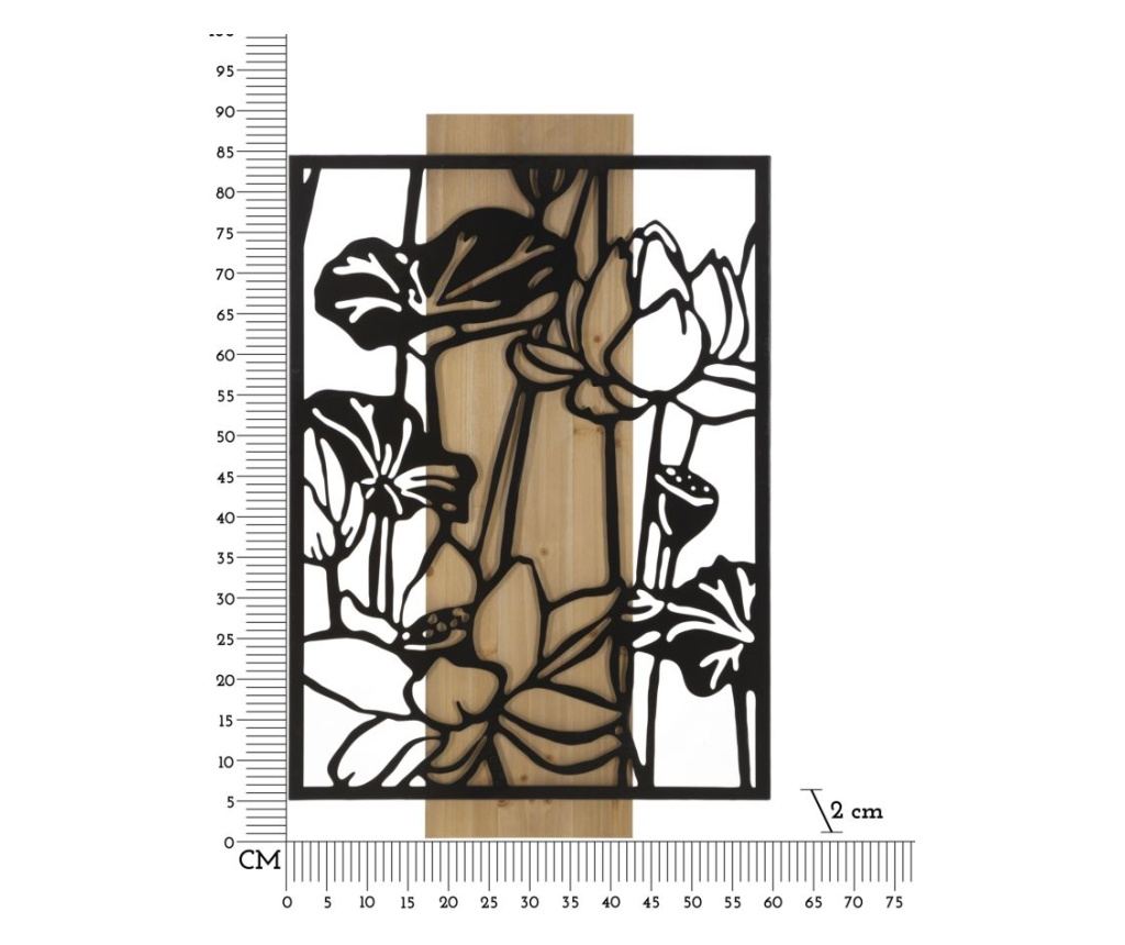 Zidna umjetnost Lotus Crna 60 cm - 6