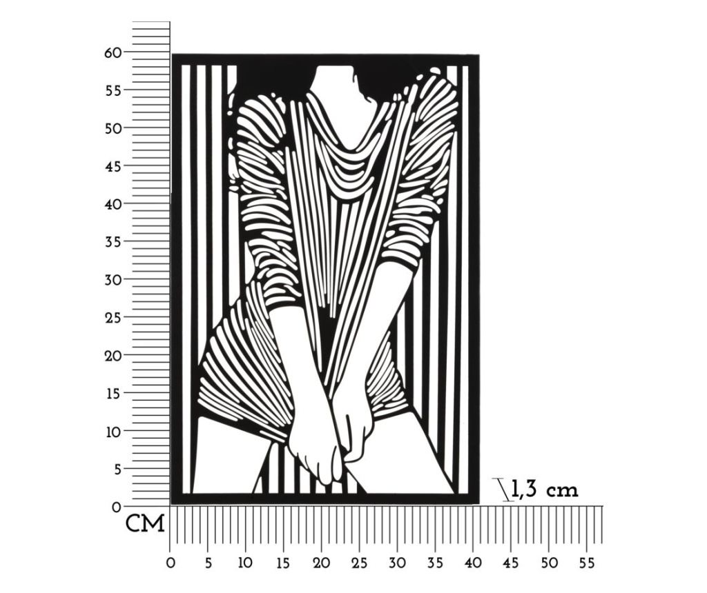 Zidna umjetnost Moda Crna 40 cm - 6