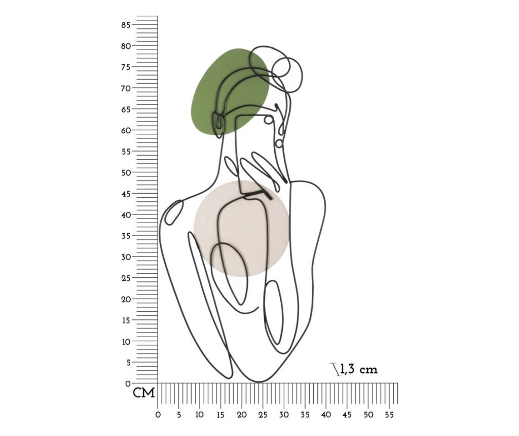 Zidna umjetnost Dama Zelena 40 cm - 6