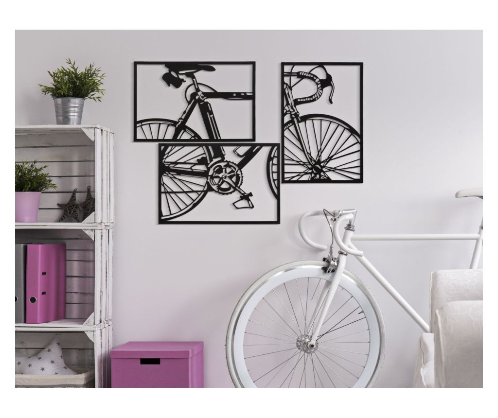 Zidna umjetnost Bicikl Crni 40 cm (3 kom) - 5