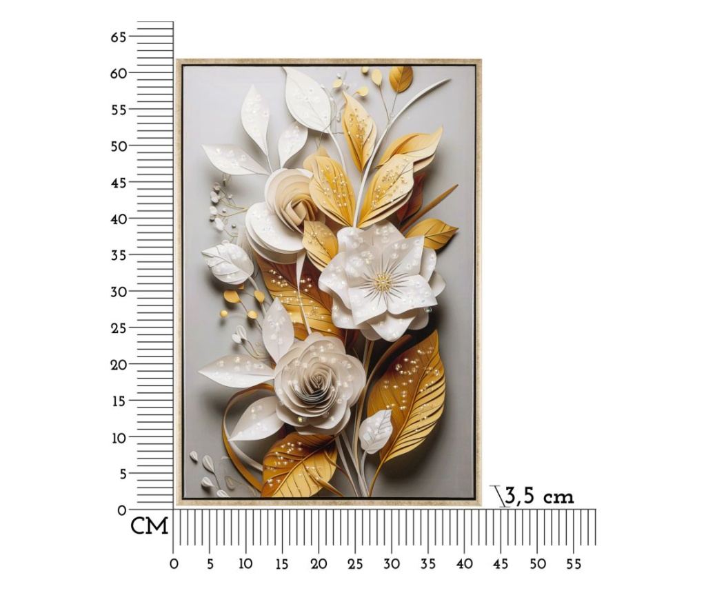 Zidna umjetnost Flora bijela 42 cm - 6
