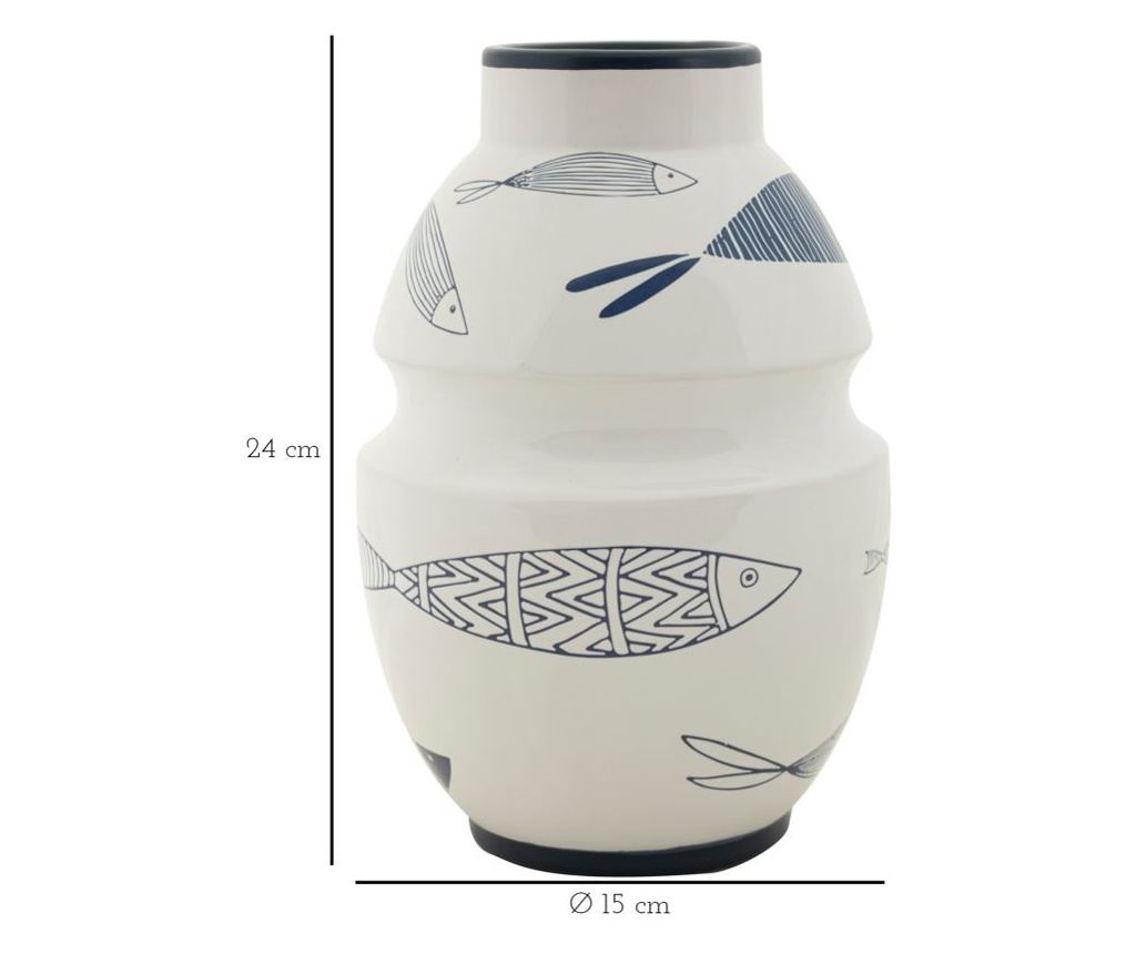 Vaza Riba Bijela 15 cm - 6