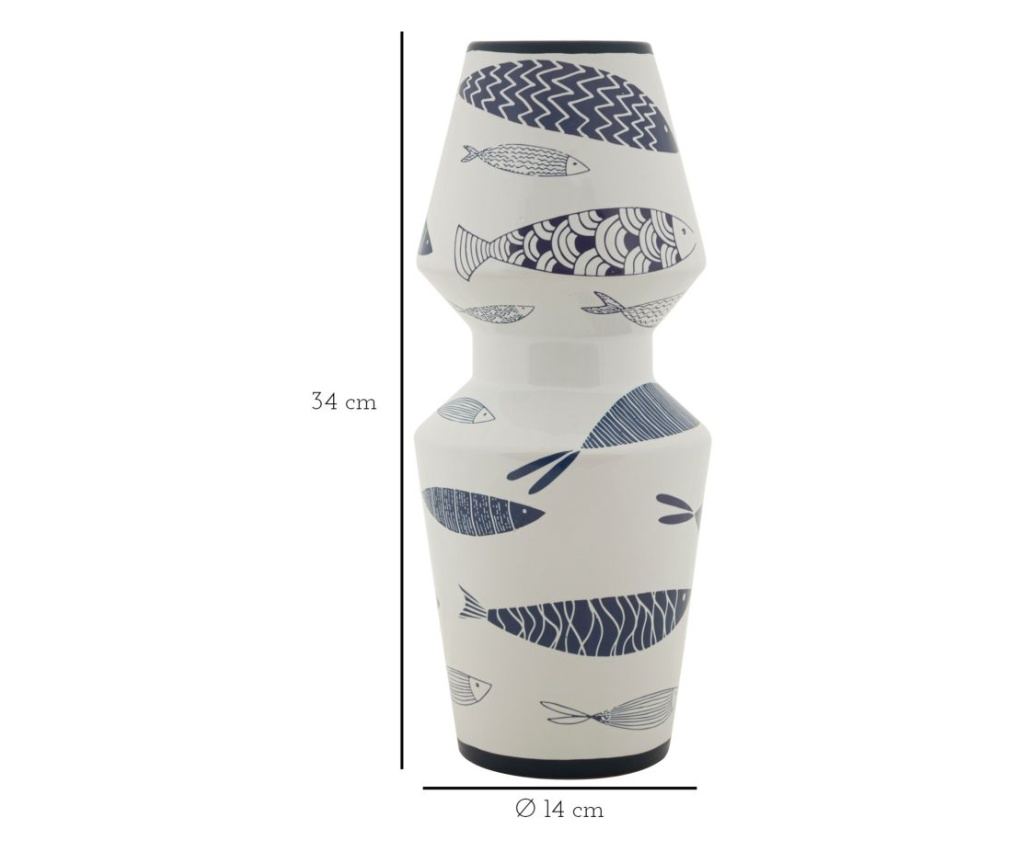 Vaza Fish Bijela 14 cm - 13