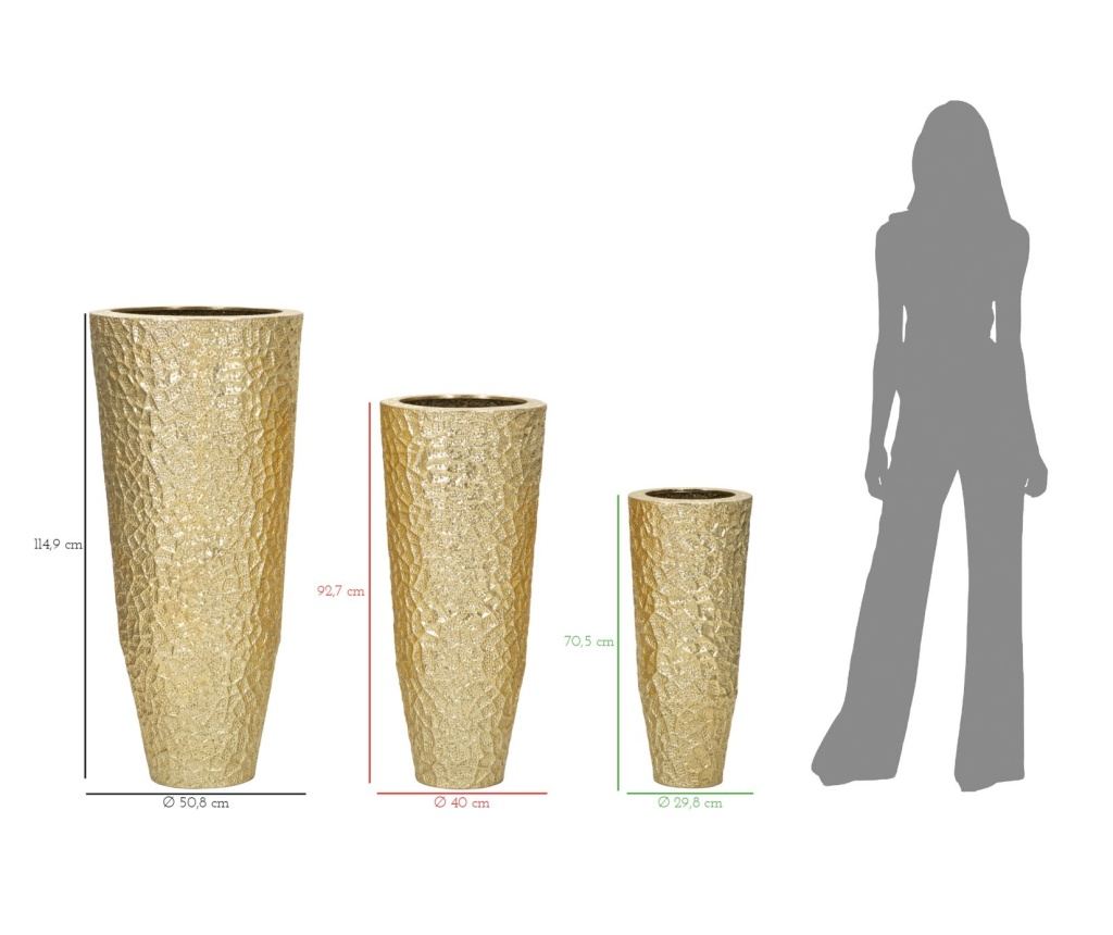 Vaza Staklena Zlatna 51 cm (3 kom) - 7
