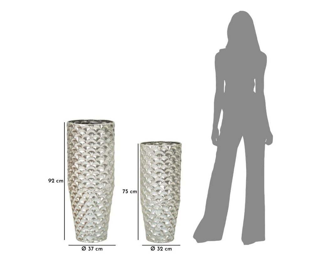 Vaza Silvy Srebrna 37 cm (2 kom) - 7