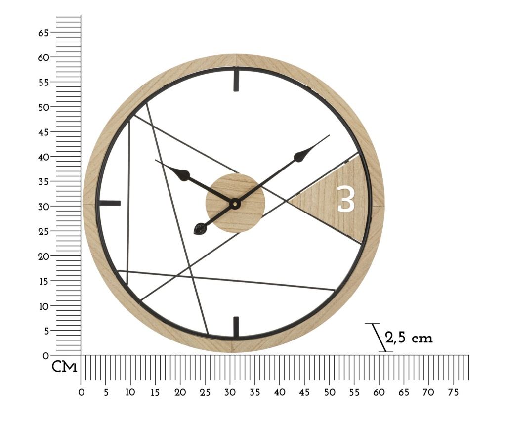 Sat Geometric Crni 60 cm - 6