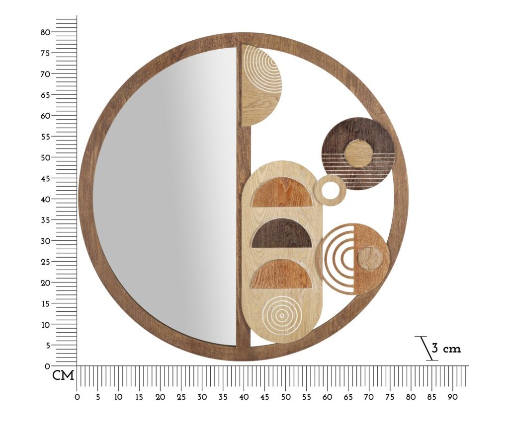 Zidno ogledalo Block Brown 80 cm - 6