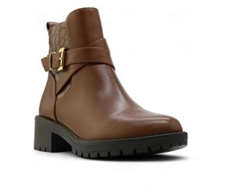 Botine dama cu toc mic, Camel - 37
