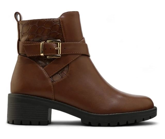 Botine dama cu toc mic, Camel - 37