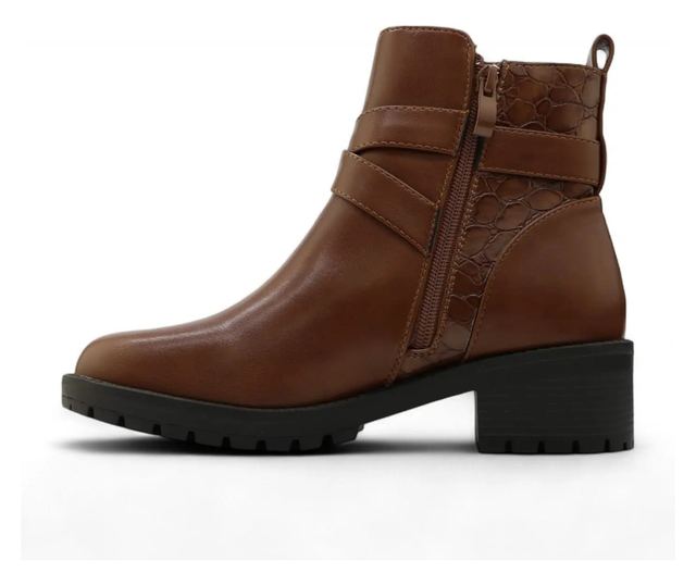 Botine dama cu toc mic, Camel - 37