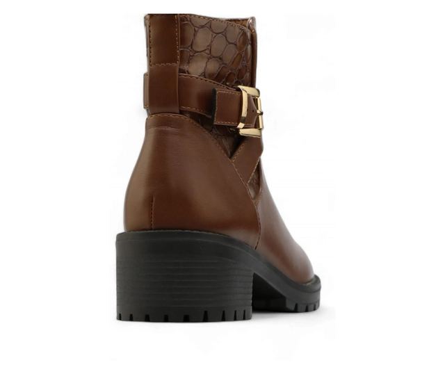 Botine dama cu toc mic, Camel - 37