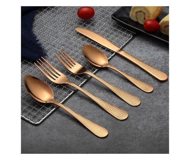 Set Tacâmuri din Inox 30 Piese Grunberg Roz / Auriu Premium