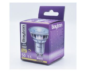 Bec led GU10 5.5W (50W), 38 grade, 350 lm, dimabil, lumina calda (2700K), Braytron
