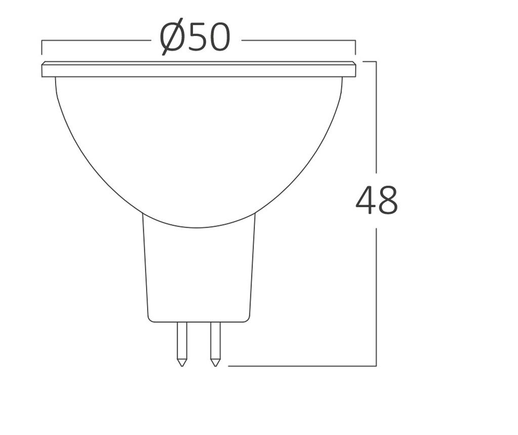 Bec LED MR16 5W(50W), GU5.3, 350lm, 110 grade, lumina neutra(4000K), opal, Braytron - 4