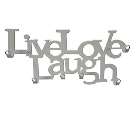 Metalna vješalica Live Love Laugh Bijela
