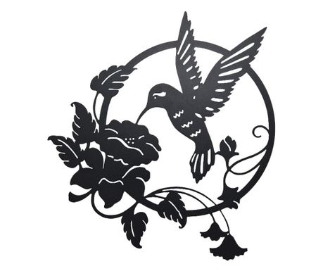 Dekoracja ścienna Kolibry, 650X587 MM, Stal, Czarny