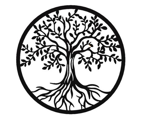 Декор за стена, Дървото на живота модел 3, 60x60 см, Черен