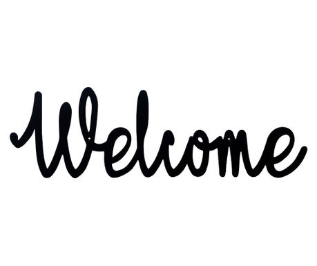 Dekoracija za zid od metala Welcome, 50 cm x 15 cm