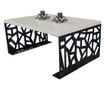 Stolik kawowy 100x70x45 cm, MDF biały premium do wnętrz, z nogami z czarnej stali
