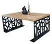 Stolik kawowy 100x70x45 cm, MDF NATUR premium do wnętrz, z czarnymi stalowymi nogami