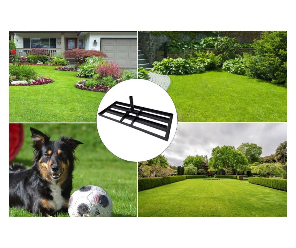 Izravnalnik trate 800x300mm, jeklo, črna - 10