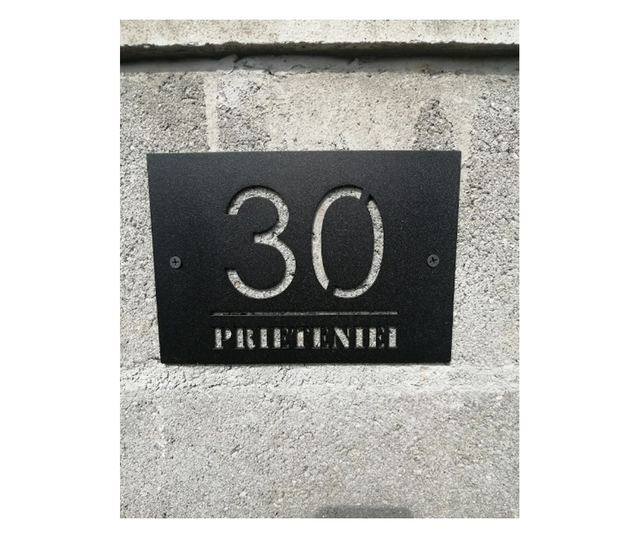 Prilagodljiva pločica s kućnim brojem od čeličnog lima, 140x200 mm, mat crna