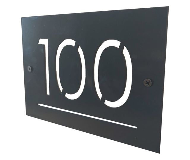 Prilagodljiva pločica s kućnim brojem od čeličnog lima, 140x200 mm, mat crna