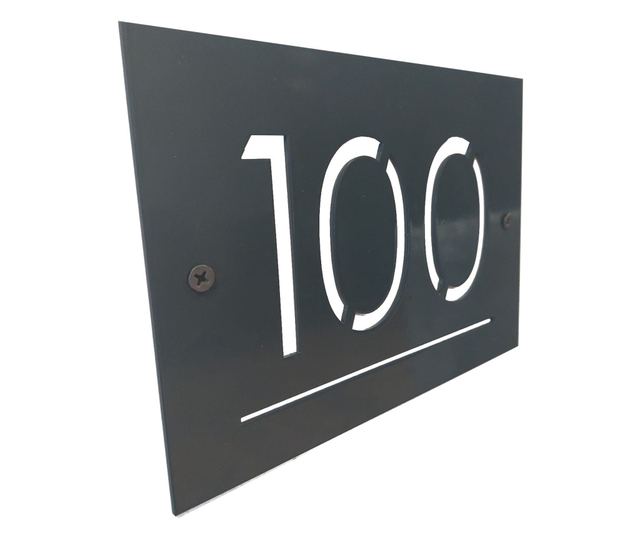 Prilagodljiva pločica s kućnim brojem od čeličnog lima, 140x200 mm, mat crna