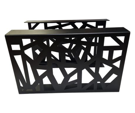 Set 2 picioare pentru masute cafea, Vopsire in camp electrostatic, Negru mat, 45x70 cm