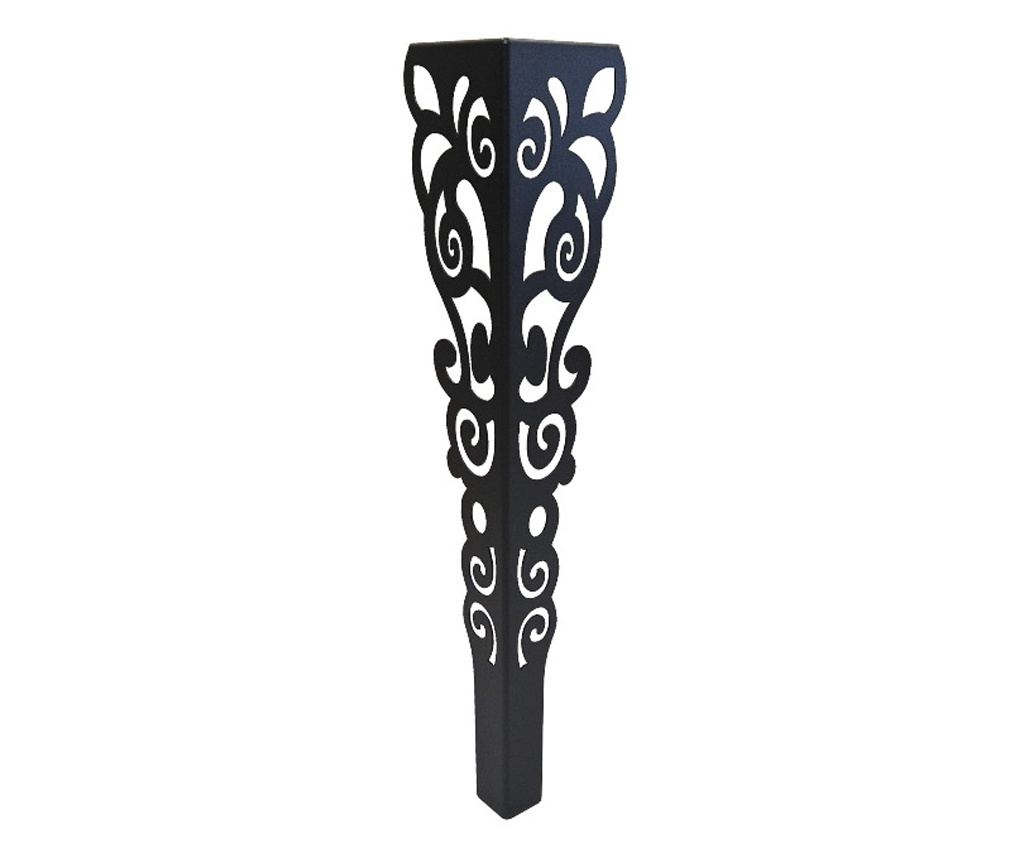 Sada 4 nohy stolu, kovové, elektrostaticky lakované, Černé, Model 6, 71 cm - 2